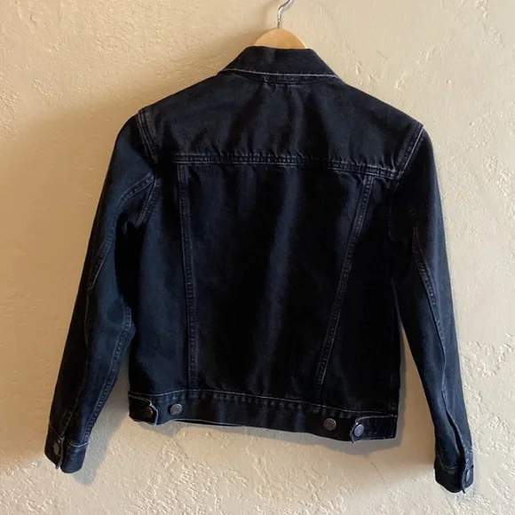 GAP Kids Icon Black Denim Jacket Size Large 10-11y - Picture 8 of 9